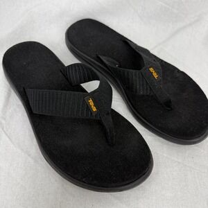 Teva‎ Flip Flops Sandals Womens Size 7 Black Thong Comfort Casual